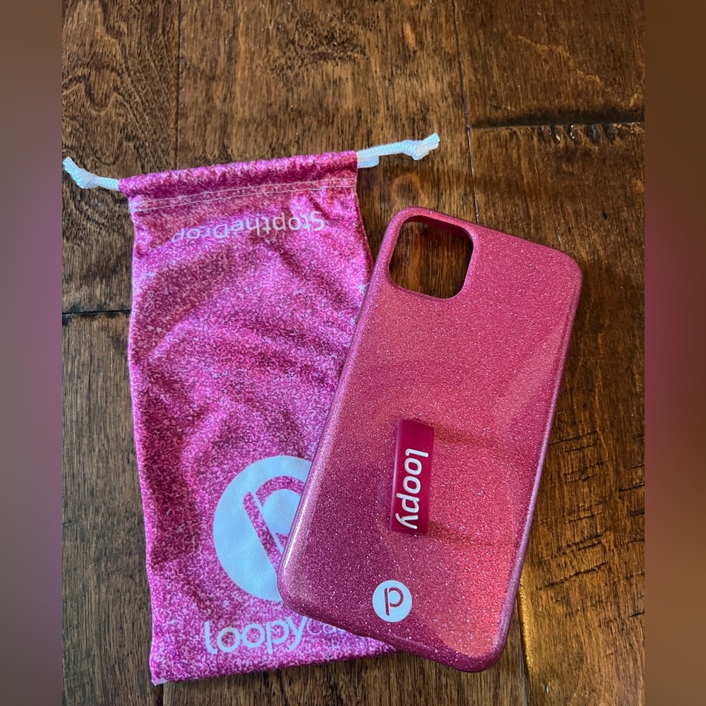 COPY - Pink glittery loopy phone case